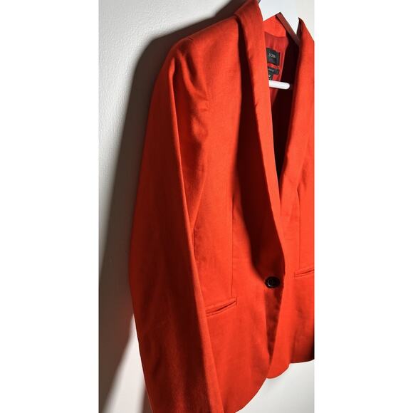J.CREW Parke Blazer in Linen Blend Brilliant Sunset Orange Red Womens Size 0 - Picture 6 of 14